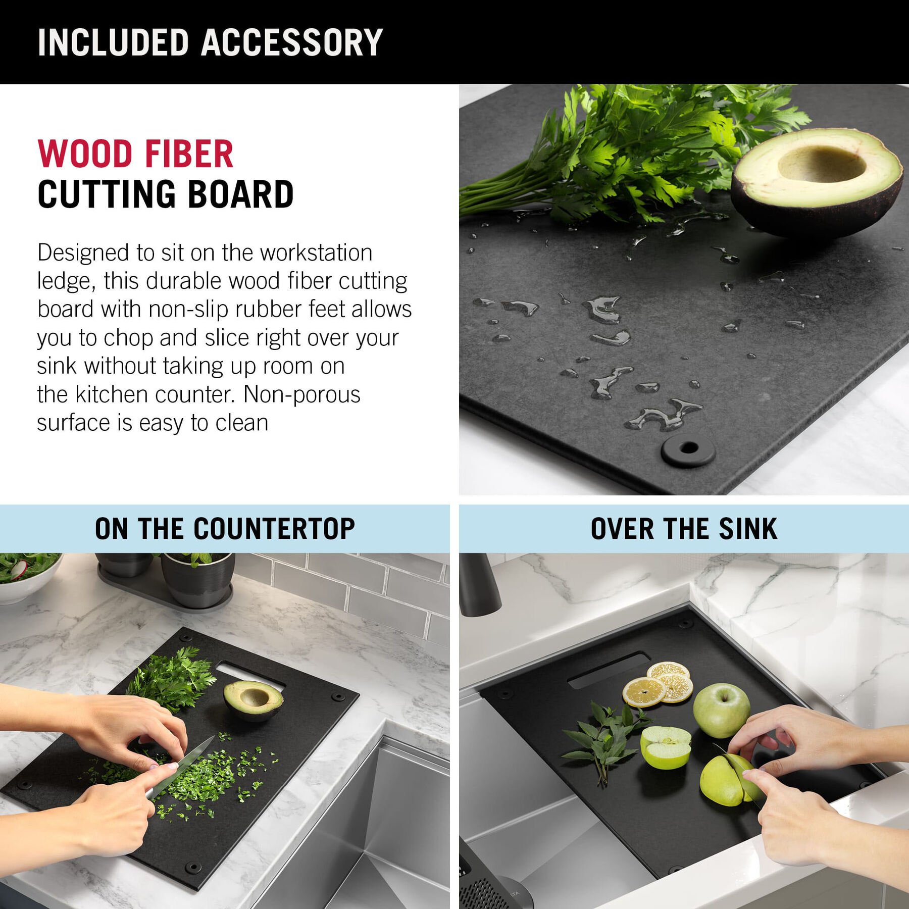 30” Workstation Kitchen Sink Undermount 16 Gauge Stainless Steel Single Bowl with WorkFlow™ Ledge and Accessories, image 1